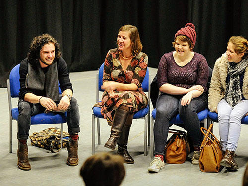 Actor from Game of Thrones Kit Harrington (Jon Snow) gives a talk in the Drama Studio at The Ƶ of Worcester